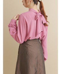 2WAYリボンボウタイチュニックブラウス