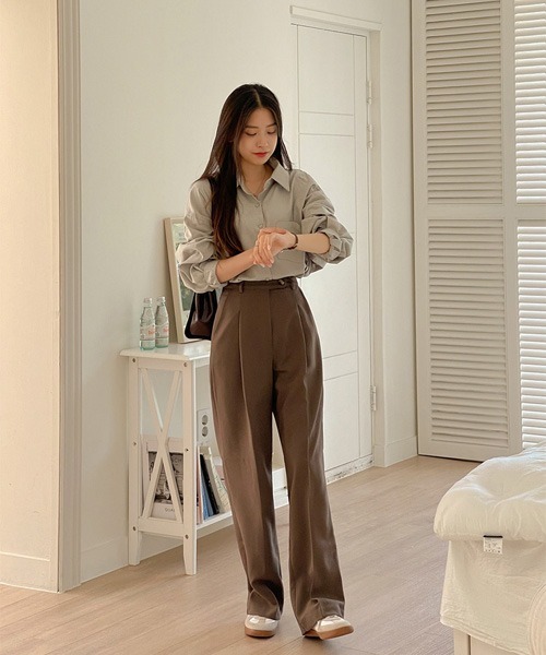 SONA（ソナ）の「SONYUNARA ピンタックワイドスラックス（スラックス・レディース・ブラウン・SMALL/MEDIUM）」の15枚目の写真