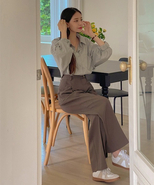 SONA（ソナ）の「SONYUNARA ピンタックワイドスラックス（スラックス・レディース・ブラウン・SMALL/MEDIUM）」の2枚目の写真