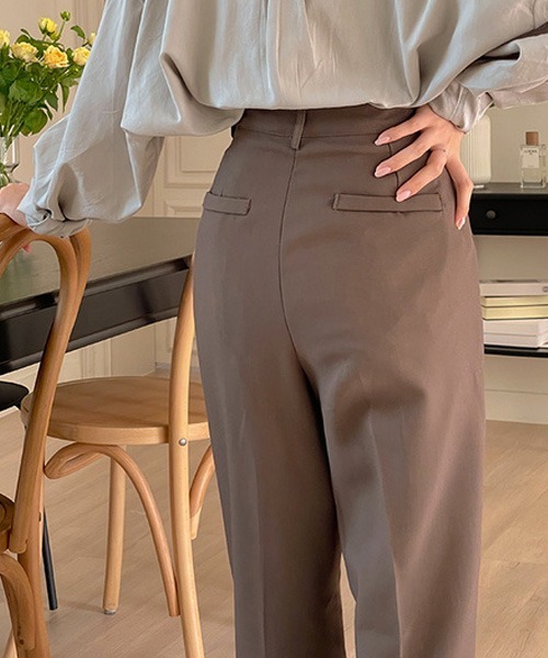 SONA（ソナ）の「SONYUNARA ピンタックワイドスラックス（スラックス・レディース・ブラウン・SMALL/MEDIUM）」の3枚目の写真