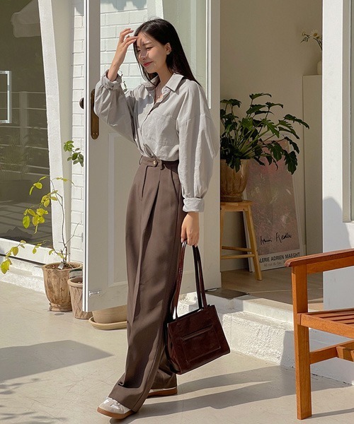 SONA（ソナ）の「SONYUNARA ピンタックワイドスラックス（スラックス・レディース・ブラウン・SMALL/MEDIUM）」の13枚目の写真