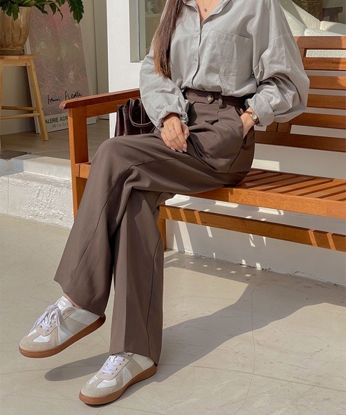 SONA（ソナ）の「SONYUNARA ピンタックワイドスラックス（スラックス・レディース・ブラウン・SMALL/MEDIUM）」の5枚目の写真