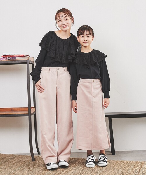 coen(コーエン)の「コーデュロイマーメイドロングスカート(スカート・キッズ・ネイビー/ライトピンク・130/110/150)」の4枚目の写真