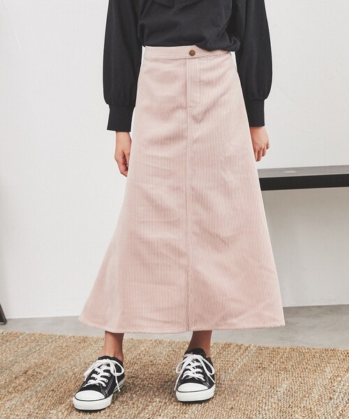 coen(コーエン)の「コーデュロイマーメイドロングスカート(スカート・キッズ・ネイビー/ライトピンク・130/110/150)」の9枚目の写真