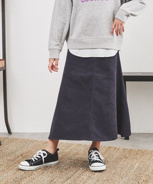 coen(コーエン)の「コーデュロイマーメイドロングスカート(スカート・キッズ・ネイビー/ライトピンク・130/110/150)」の11枚目の写真