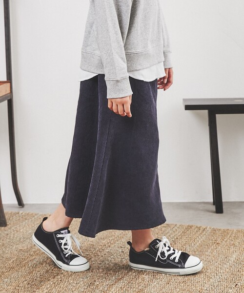 coen(コーエン)の「コーデュロイマーメイドロングスカート(スカート・キッズ・ネイビー/ライトピンク・130/110/150)」の12枚目の写真