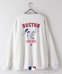 PEANUTS | 【MLB ×PEANUTS /ピーナッツ】コラボ 　スヌーピー 別注 ヘビーウェイト 裏起毛　 バックプリント　スーパービッグシルエット　スウェット トレーナー(スウェット)