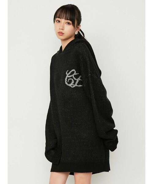 CALNAMUR（カルナムール）の「ジャガードフーディーニット（ニット/セーター・レディース・ブラック/ブラウン/イエロー・FREE）」の8枚目の写真