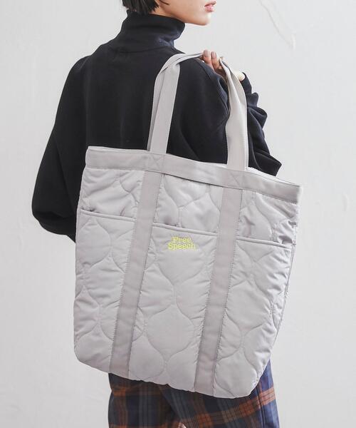 coen(コーエン)の「FreeSpeech(フリースピーチ)2WAYキルトビッグトートバッグ(トートバッグ・レディース・オフホワイト/ライトグレー・FREE)」の1枚目の写真