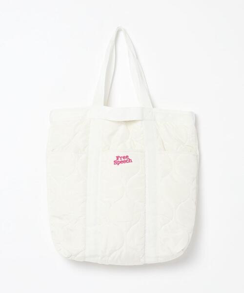 coen(コーエン)の「FreeSpeech(フリースピーチ)2WAYキルトビッグトートバッグ(トートバッグ・レディース・オフホワイト/ライトグレー・FREE)」の9枚目の写真