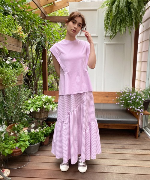 AVIE（アビィ）の「タイプライターストライプロングスカート（スカート・レディース・ピンク・38）」の16枚目の写真