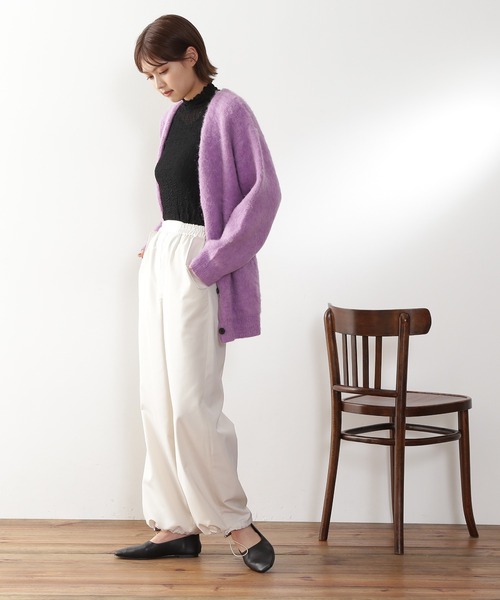 N.(N. Natural Beauty Basic)(エヌエヌナチュラルビューティーベーシック)の「◆パラシュートパンツ(スウェットパンツ・レディース・ブラック/オフホワイト/ピンク・MEDIUM)」の5枚目の写真