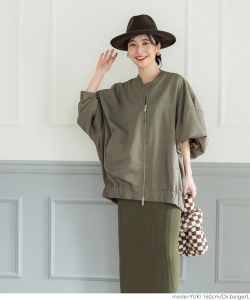 coca（coca）（コカ）の「ドルマンスリーブビックMA-1（MA-1・レディース・ブラック/ダークベージュ・M/L）」の12枚目の写真