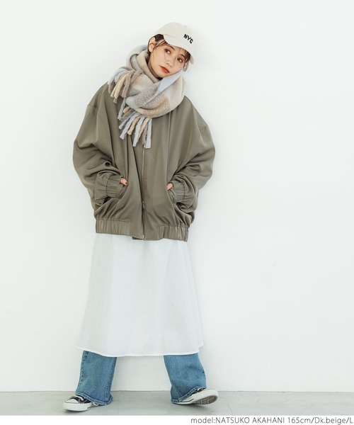 coca（coca）（コカ）の「ドルマンスリーブビックMA-1（MA-1・レディース・ブラック/ダークベージュ・M/L）」の15枚目の写真