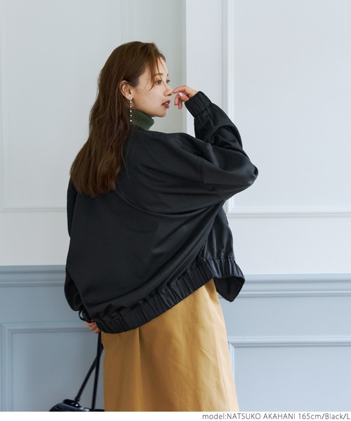 coca（coca）（コカ）の「ドルマンスリーブビックMA-1（MA-1・レディース・ブラック/ダークベージュ・M/L）」の9枚目の写真