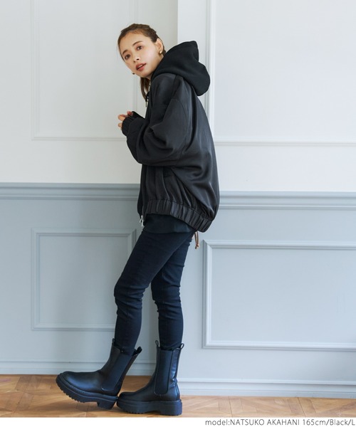 coca（coca）（コカ）の「ドルマンスリーブビックMA-1（MA-1・レディース・ブラック/ダークベージュ・M/L）」の6枚目の写真