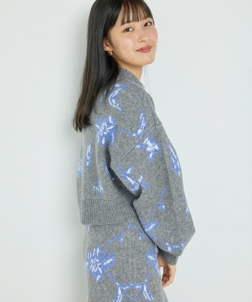 OMNES（オムネス）の「フラワージャガードショートプルオーバー（その他トップス・レディース・グレー/グリーン/マスタード・FREE）」の6枚目の写真