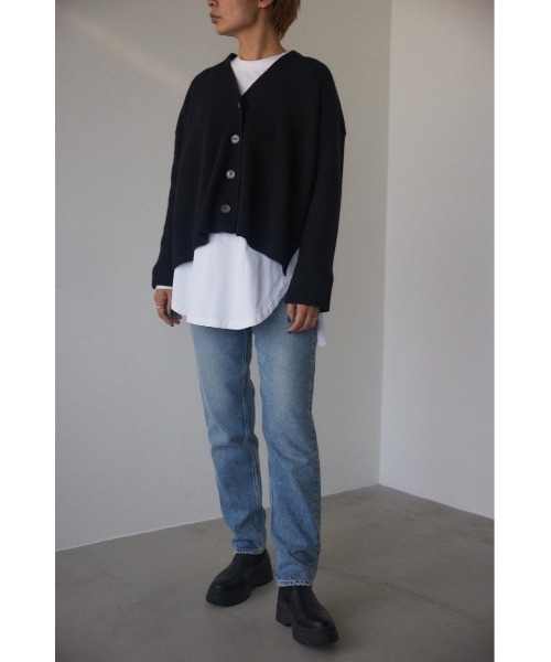 BLACK BY MOUSSY（ブラックバイマウジー）の「trinity basic cardigan(トリニティベーシックカーディガン)（カーディガン/ボレロ・レディース・グレー/ライトブルー/ブラック/グリーン/アイボリー・FREE）」の16枚目の写真