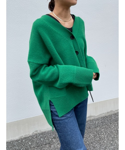 BLACK BY MOUSSY（ブラックバイマウジー）の「trinity basic cardigan(トリニティベーシックカーディガン)（カーディガン/ボレロ・レディース・グレー/ライトブルー/ブラック/グリーン/アイボリー・FREE）」の9枚目の写真
