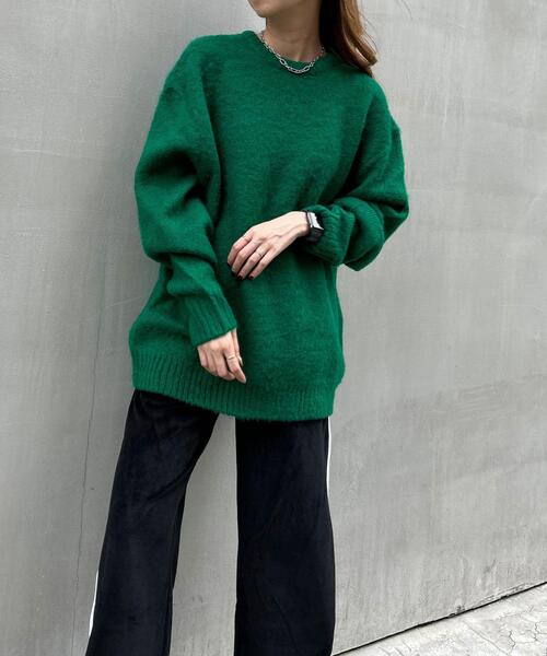 INGNI（イング）の「モヘアタッチクルーネックニット（ニット/セーター・レディース・イエロー/グリーン/サックスブルー系1/アイボリー/パープル・M）」の12枚目の写真