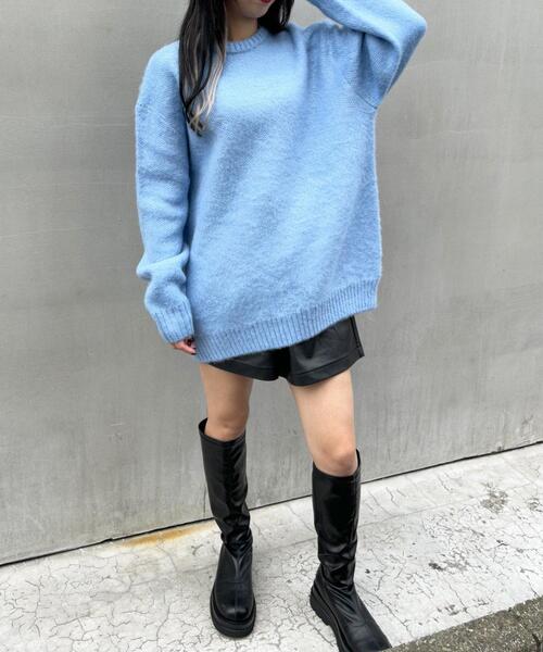 INGNI（イング）の「モヘアタッチクルーネックニット（ニット/セーター・レディース・イエロー/グリーン/サックスブルー系1/アイボリー/パープル・M）」の13枚目の写真