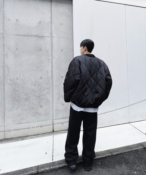 Figments（フィグメンツ）の「キルティングボンバージャケット（ミリタリージャケット・レディース・ブラック/カーキ・X-LARGE/LARGE）」の15枚目の写真