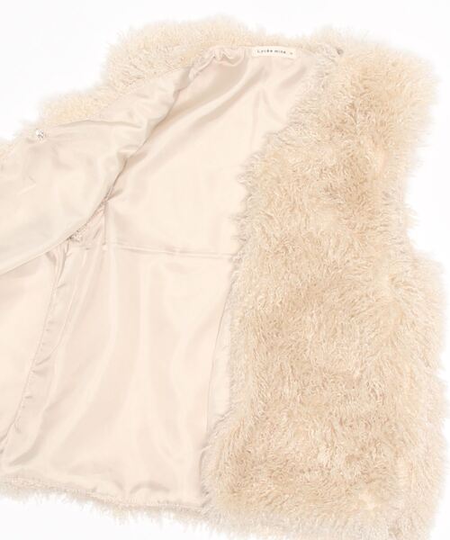 Lycee mine（リセマイン）の「プードルファーベスト（ベスト・キッズ・アイボリー/キャメル・M(110-120)/L(130-140)）」の18枚目の写真