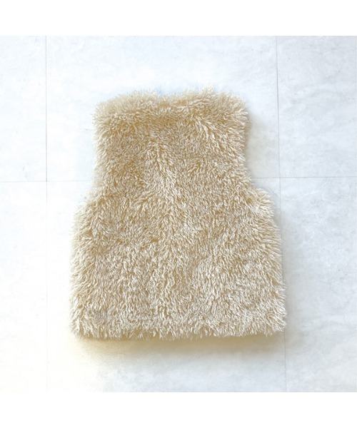 Lycee mine（リセマイン）の「プードルファーベスト（ベスト・キッズ・アイボリー/キャメル・M(110-120)/L(130-140)）」の6枚目の写真