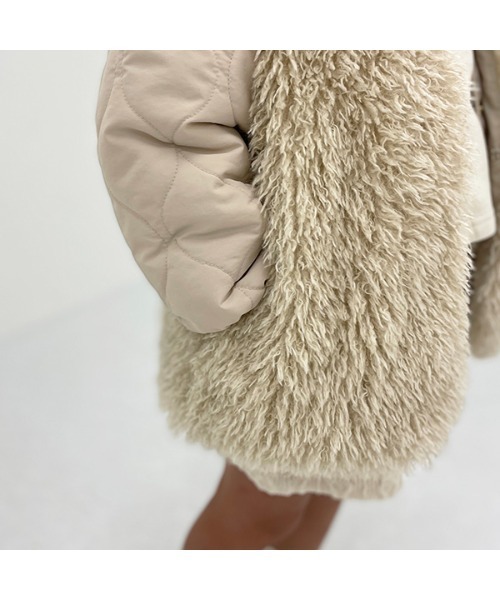 Lycee mine（リセマイン）の「プードルファーベスト（ベスト・キッズ・アイボリー/キャメル・M(110-120)/L(130-140)）」の14枚目の写真