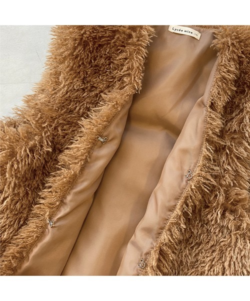 Lycee mine（リセマイン）の「プードルファーベスト（ベスト・キッズ・アイボリー/キャメル・M(110-120)/L(130-140)）」の16枚目の写真