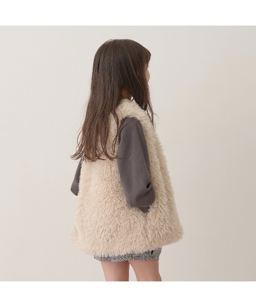 Lycee mine（リセマイン）の「プードルファーベスト（ベスト・キッズ・アイボリー/キャメル・M(110-120)/L(130-140)）」の20枚目の写真