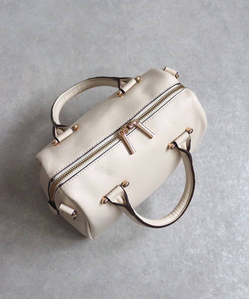 MIAN （ミアン）の「PIERIS / 2wayミニボストンバッグ（ボストンバッグ・レディース・ベージュ/カーキ/アイボリー/ブラック/ブラウン/ダークグリーン/ライトイエロー・FREE）」の12枚目の写真