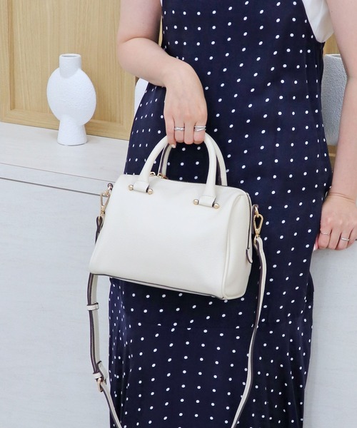 MIAN (ミアン)の「PIERIS / 2wayミニボストンバッグ(ボストンバッグ・レディース・ベージュ/カーキ/アイボリー/ブラック/ブラウン/ダークグリーン/ライトイエロー・FREE)」の10枚目の写真