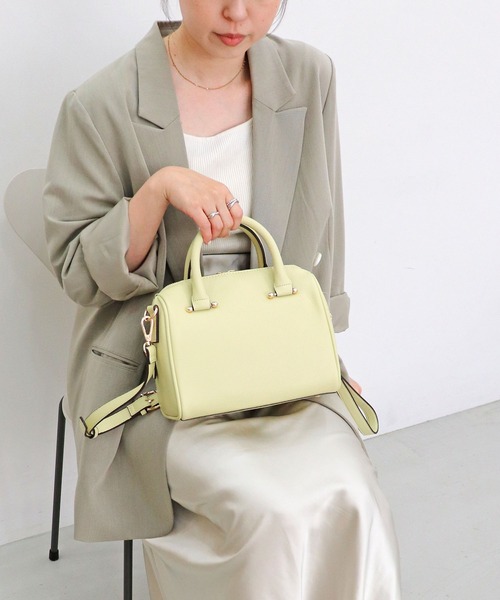 MIAN (ミアン)の「PIERIS / 2wayミニボストンバッグ(ボストンバッグ・レディース・ベージュ/カーキ/アイボリー/ブラック/ブラウン/ダークグリーン/ライトイエロー・FREE)」の14枚目の写真