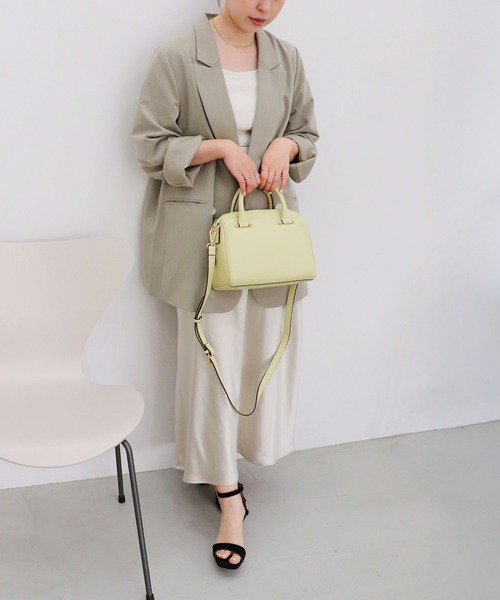 MIAN (ミアン)の「PIERIS / 2wayミニボストンバッグ(ボストンバッグ・レディース・ベージュ/カーキ/アイボリー/ブラック/ブラウン/ダークグリーン/ライトイエロー・FREE)」の17枚目の写真