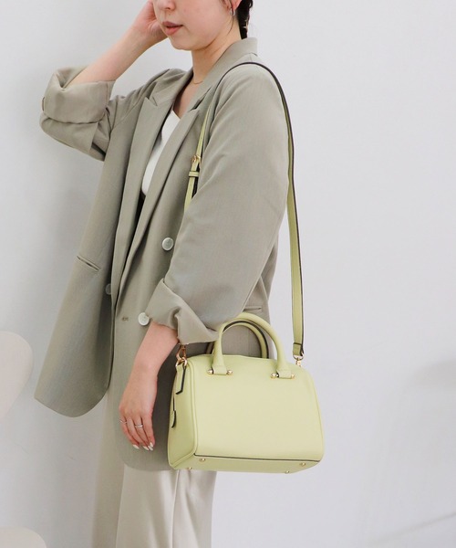 MIAN (ミアン)の「PIERIS / 2wayミニボストンバッグ(ボストンバッグ・レディース・ベージュ/カーキ/アイボリー/ブラック/ブラウン/ダークグリーン/ライトイエロー・FREE)」の15枚目の写真