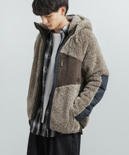 KRIFF MAYER（クリフメイヤー）の「KRIFF MAYER クリフメイヤー シャギーボアブルゾン フード付きジップアップジャケット（ブルゾン・メンズ・モカ/ネイビー/ベージュ/カーキ/マルチ/グレー/ナチュラル・M/XL/L）」の2枚目の写真