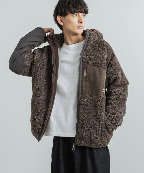 KRIFF MAYER（クリフメイヤー）の「KRIFF MAYER クリフメイヤー シャギーボアブルゾン フード付きジップアップジャケット（ブルゾン・メンズ・モカ/ネイビー/ベージュ/カーキ/マルチ/グレー/ナチュラル・M/XL/L）」の3枚目の写真