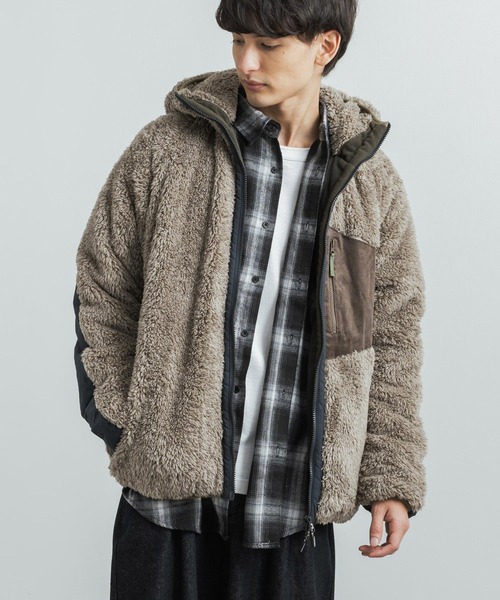 KRIFF MAYER（クリフメイヤー）の「KRIFF MAYER クリフメイヤー シャギーボアブルゾン フード付きジップアップジャケット（ブルゾン・メンズ・モカ/ネイビー/ベージュ/カーキ/マルチ/グレー/ナチュラル・M/XL/L）」の8枚目の写真