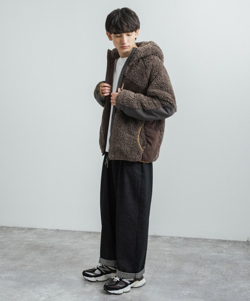 KRIFF MAYER（クリフメイヤー）の「KRIFF MAYER クリフメイヤー シャギーボアブルゾン フード付きジップアップジャケット（ブルゾン・メンズ・モカ/ネイビー/ベージュ/カーキ/マルチ/グレー/ナチュラル・M/XL/L）」の12枚目の写真