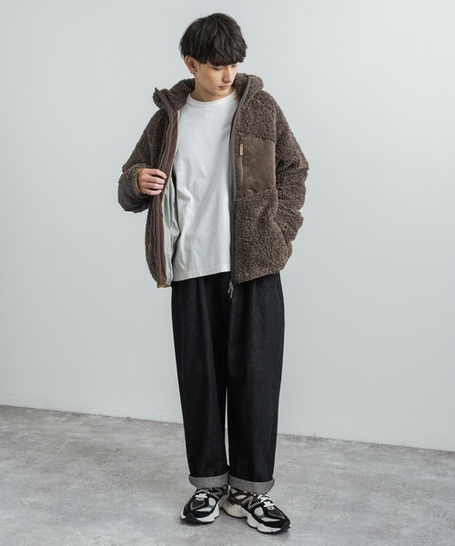 KRIFF MAYER（クリフメイヤー）の「KRIFF MAYER クリフメイヤー シャギーボアブルゾン フード付きジップアップジャケット（ブルゾン・メンズ・モカ/ネイビー/ベージュ/カーキ/マルチ/グレー/ナチュラル・M/XL/L）」の13枚目の写真