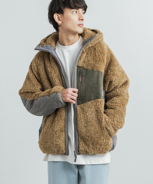 KRIFF MAYER（クリフメイヤー）の「KRIFF MAYER クリフメイヤー シャギーボアブルゾン フード付きジップアップジャケット（ブルゾン・メンズ・モカ/ネイビー/ベージュ/カーキ/マルチ/グレー/ナチュラル・M/XL/L）」の14枚目の写真