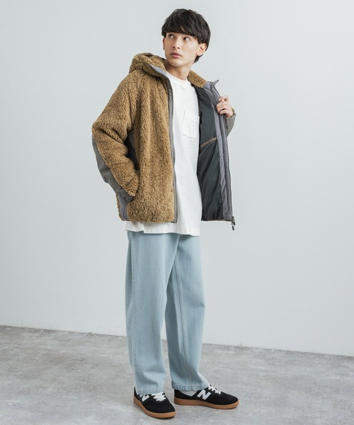 KRIFF MAYER（クリフメイヤー）の「KRIFF MAYER クリフメイヤー シャギーボアブルゾン フード付きジップアップジャケット（ブルゾン・メンズ・モカ/ネイビー/ベージュ/カーキ/マルチ/グレー/ナチュラル・M/XL/L）」の16枚目の写真