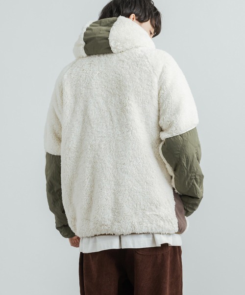 KRIFF MAYER（クリフメイヤー）の「KRIFF MAYER クリフメイヤー シャギーボアブルゾン フード付きジップアップジャケット（ブルゾン・メンズ・モカ/ネイビー/ベージュ/カーキ/マルチ/グレー/ナチュラル・M/XL/L）」の18枚目の写真