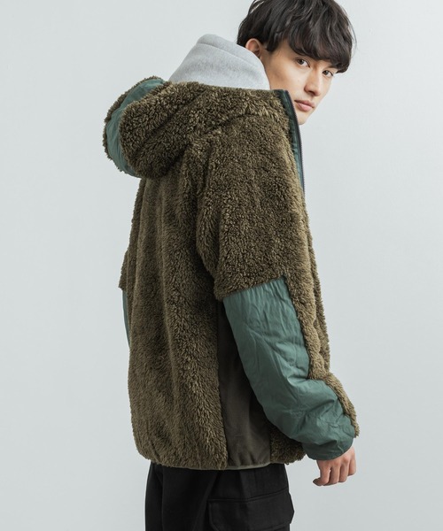 KRIFF MAYER（クリフメイヤー）の「KRIFF MAYER クリフメイヤー シャギーボアブルゾン フード付きジップアップジャケット（ブルゾン・メンズ・モカ/ネイビー/ベージュ/カーキ/マルチ/グレー/ナチュラル・M/XL/L）」の22枚目の写真