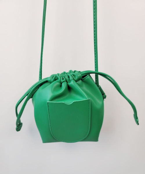 thank U more(サンキューモア)の「レザー 巾着 ショルダーバッグ(ショルダーバッグ・レディース・ベージュ/ピンク/ブラウン/グリーン・FREE)」の20枚目の写真