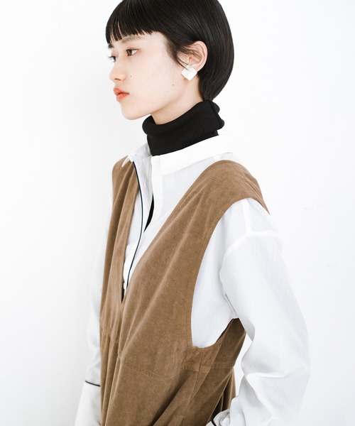haco!(ハコ)の「「オシャレは我慢」なんてもうしない!寒い日のお出かけは無理せずに、あったか素材のジャンパースカート by que made me(ジャンパースカート・レディース・ライトブラウン/ブラック・LARGE/SMALL/MEDIUM/X-LARGE)」の14枚目の写真