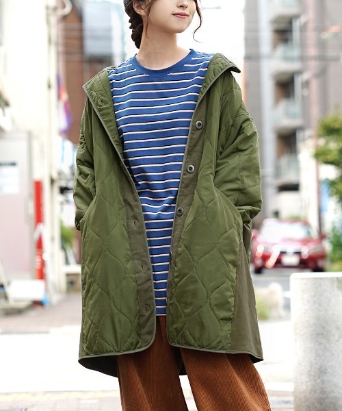 ミリタリージャケット デニム 切り替え キルティング 4way 異素材