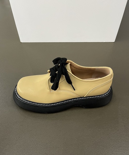 by muni:r（バイ ムニール）の「ステッチポイント厚底ローファー（ローファー・レディース・アイボリー/ブラック/ベージュ・23.0cm/23.5cm/24.0cm/24.5cm/25.0cm）」の6枚目の写真