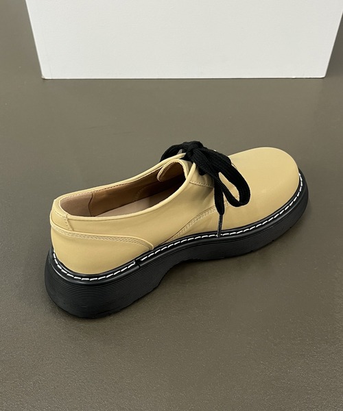 by muni:r（バイ ムニール）の「ステッチポイント厚底ローファー（ローファー・レディース・アイボリー/ブラック/ベージュ・23.0cm/23.5cm/24.0cm/24.5cm/25.0cm）」の22枚目の写真